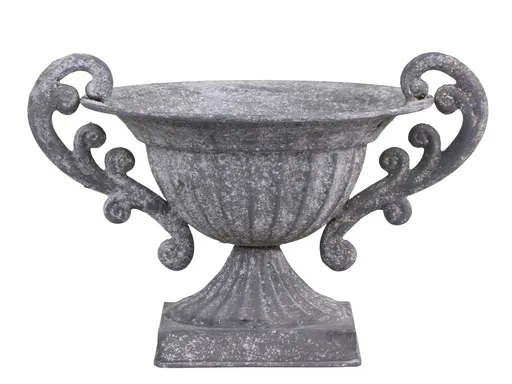 Dekorační plechová miska na noze Walter -  21*16*12cm Chic Antique