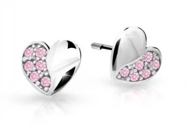 Cutie Jewellery Dětské náušnice z bílého zlata C2160-30-X-2 růžová