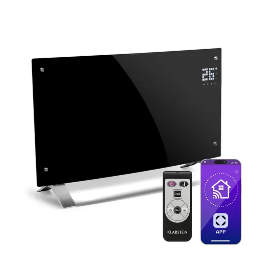Klarstein Bornholm Curved Smart, konvektor, 2000 W, ovládání přes aplikaci, černý