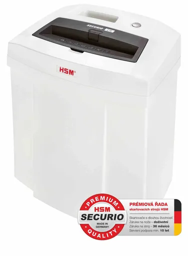HSM skartovač Securio C14 (řez: Podélný 3.9mm | vstup: 225mm | DIN: P-2 (2) | papír, sponky, plast. karty)