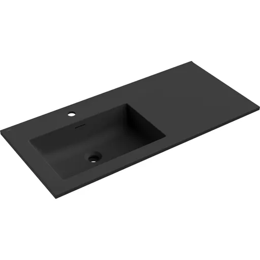 MEXEN Otis umyvadlo zapuštěné do desky levá 101 x 46,5, černá mat 25181071L