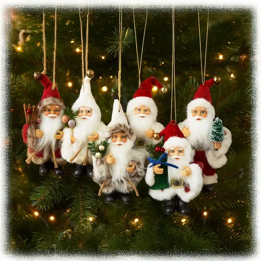 PM Euro-Trading Vánoční ozdoby Santové, sada 6 ks
