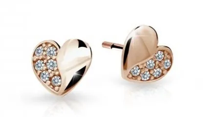 Cutie Jewellery Dětské náušnice z růžového zlata C2160-30-X-4 bílá