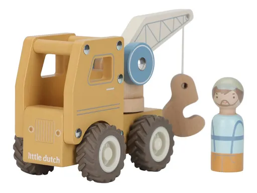 LITTLE DUTCH Autojeřáb dřevěný