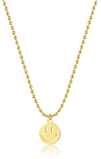 S'Agapõ Veselý pozlacený náhrdelník se smajlíkem Smile SSM007