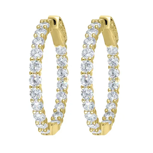 CRYSTalp Pozlacené kruhové náušnice s krystaly Tennis 42336.G