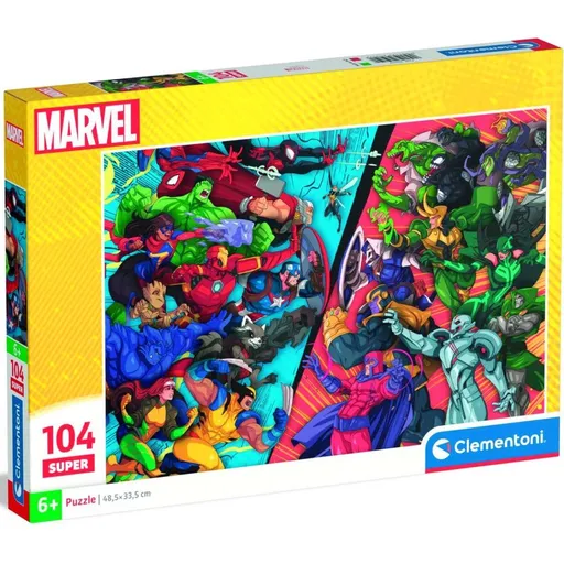 Clementoni puzzle 104 Super Marvel Hrdinové vs Padouši