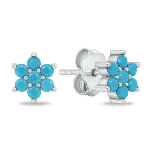 Brilio Silver Půvabné stříbrné náušnice s tyrkysovými zirkony EA846WTQ