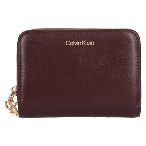 Menší dámská kožená peněženka Calvin Klein Villa - tmavě červená