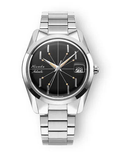 Nivada Grenchen Antarctic Spider Black 35 mm - Bracelet Flat Link