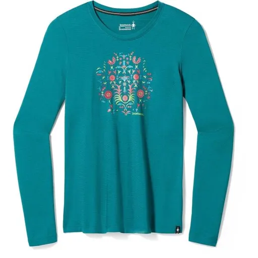 Smartwool FLORAL TUNDRA GRAPHIC W Dámské tričko, tyrkysová, velikost