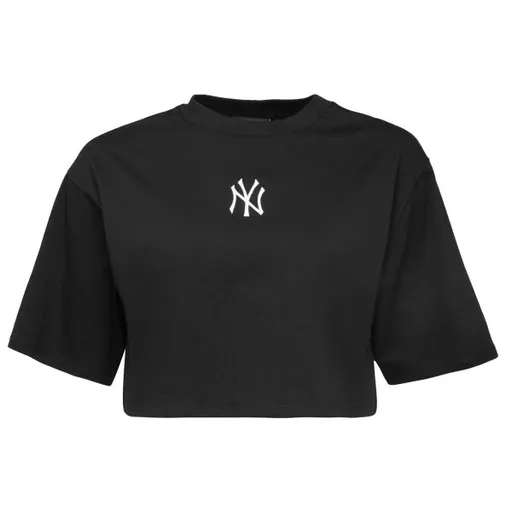 New Era NEW YORK YANKEES LEAGUE ESSENTIAL MIDI CROP Dámské triko, černá, velikost