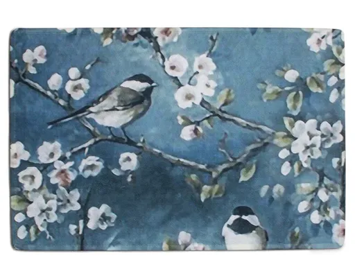 Šedá podlahová rohožka Ptáčci s květy  - 75*50*1cm Mars & More