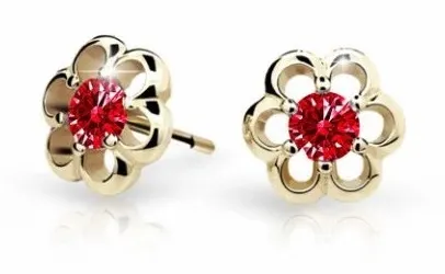 Cutie Jewellery Zlaté dětské náušnice C1947-30-X-1 červená