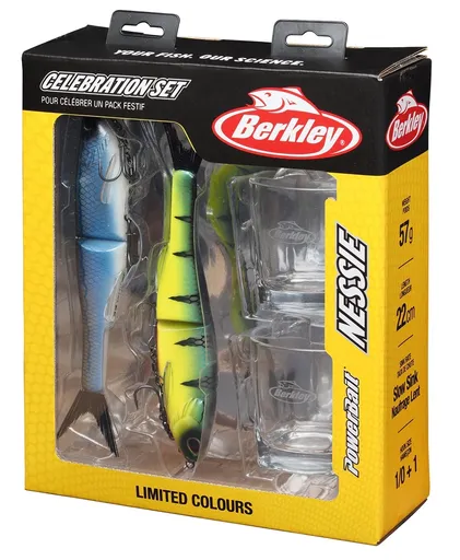 Berkley dárkový set gumových nástrah a panáků powerbait celebration set nessie 22 cm 57 g limited edition