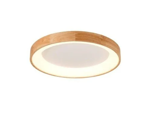 LED Stropní přisazené svítidlo AZzardo Silvam 65 Top AZ2698 50W 3250lm 3000K IP20 65cm přírodní dřevo/bílá