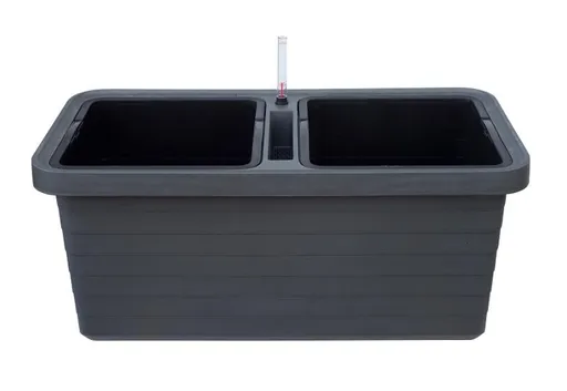 Samozavlažovací truhlík Berberis DUO, antracit, Plastia, 78 cm