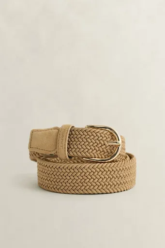 OPASEK GANT ELASTIC BRAIDED BELT WARM BEIGE