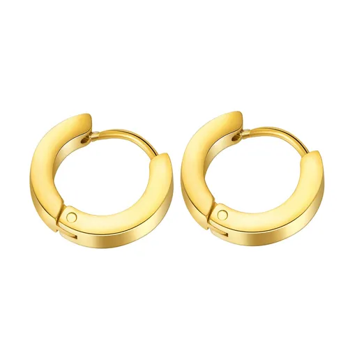 Kulaté ocelové náušnice ve zlaté barvě, kloubové