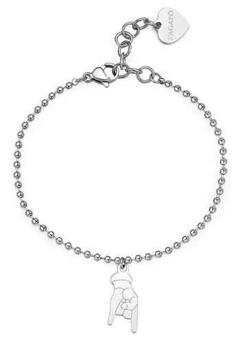 S'Agapõ Stylový ocelový náramek Rock `n` Roll Smile SSM014