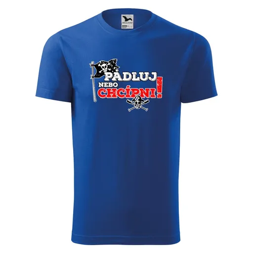 Bontis Tričko s potiskem "Pádluj nebo chcípni" - Královská modrá | L