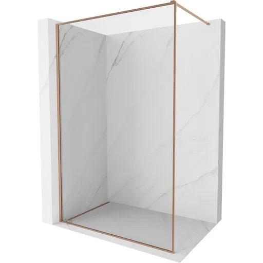 MEXEN/S Kioto-XF Sprchová zástěna WALK-IN s rámem 110 x 202, transparent 10 mm, měď kartáčovaná 800-110-104-65-00-X