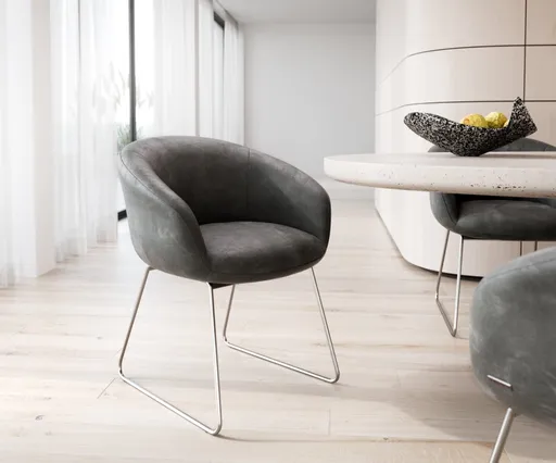 Jídelní židle Vinka-Flex tenká podnož nerezová ocel mikrovlákno