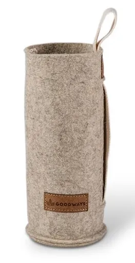 Béžový filcový obal na skleněnou láhev - Ø 7*21cm / 450ml a 650ml  Goodways