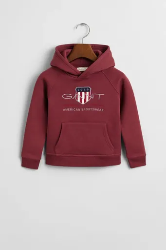 MIKINA GANT ARCHIVE SHIELD RAGLAN HOODIE WINE RED