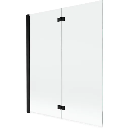 MEXEN MIST vanová zástěna 140x150 cm 6mm 2-s, černá, čirá, levá 8A9-140-002-70-00-L