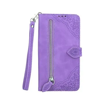 TopQ Pouzdro Realme 8 knížkové se zipem fialové 84283 (84283)