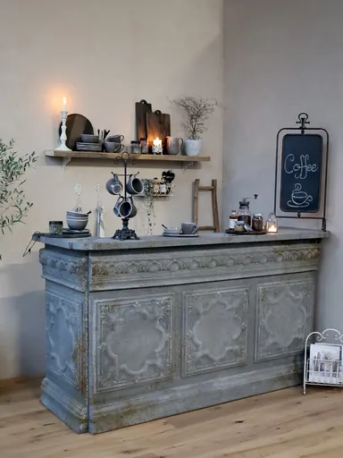 Mocca antik barový pult Vintage desk - 217*76*118 cm Chic Antique