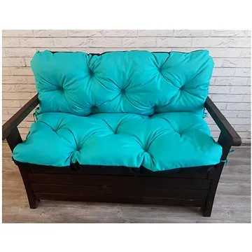 Prošívané sezení JONAS, polstr na zahradní lavici - sedák s opěrkou, TYRKYSOVÁ, 150x60x50, Mybesthom (500_TYRK-150)