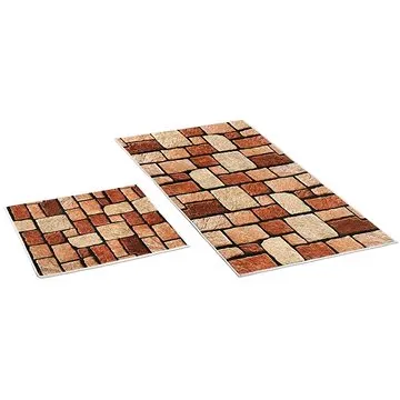 Bellatex 3D tisk sada - BEZ VÝKROJE 60 × 100, 60 × 50 cm WC - kamenná dlažba (5216)