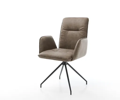 Otočná židle Vinja-Flex taupe vintage křížová podnož zúžená