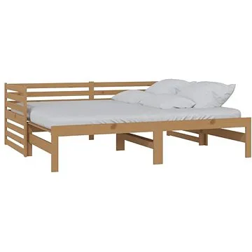 Shumee Výsuvná válenda medově hnědá borové dřevo 2×(90×200) cm , 806968 (806968)