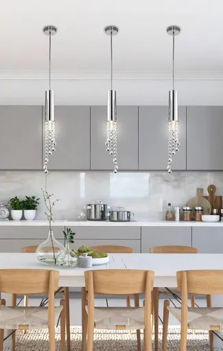 Stropní závěsné svítidlo chromové teplé LED + GU10 Duero