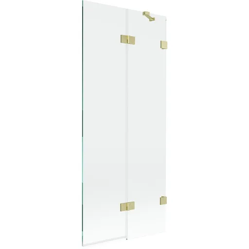 MEXEN/S Lunar vanová zástěna 2-křídlová pravá 80 x 150, transparent, zlatá kartáčovaná 897-080-100-55-00-P