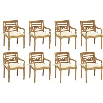 SHUMEE Židle zahradní BATAVIA s poduškami, teak 3073351 - 8ks v balení (3073351)