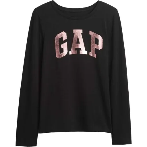 GAP V-FRCH LS LOGO TEE Dětské tričko, černá, velikost