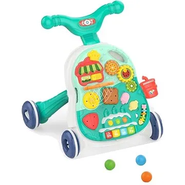 Huanger 2v1 interaktivní chodítko/stoleček Ovoce - Tyrkysová
 (5998230741532)