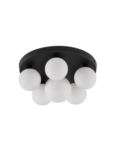 NOVA LUCE stropní svítidlo EDEM černý hliník opálové sklo G9 6x5W 220V IP20 bez žárovky IP20 9080129