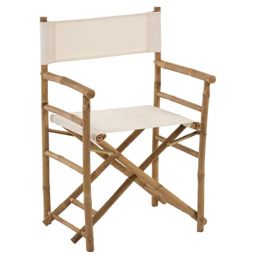 Režisérské křeslo skládací bílé - 44*58*88 cm J-Line by Jolipa