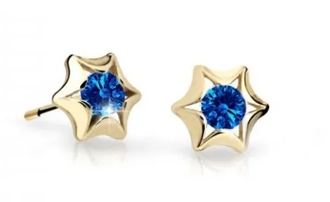 Cutie Jewellery Zlaté dětské náušnice C2159-30-X-1 modrá