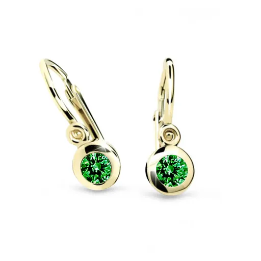Cutie Jewellery Zlaté dětské náušnice C1537-10-X-1 zelená