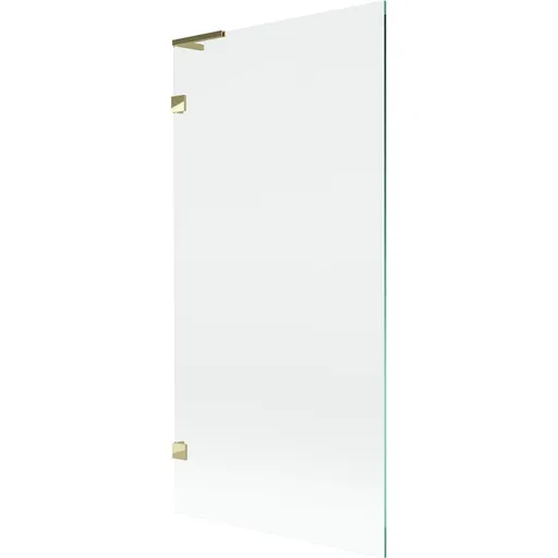 MEXEN/S Lunar L vanová zástěna FIX 90 x 150, transparent, zlatá 897L-090-000-50-00