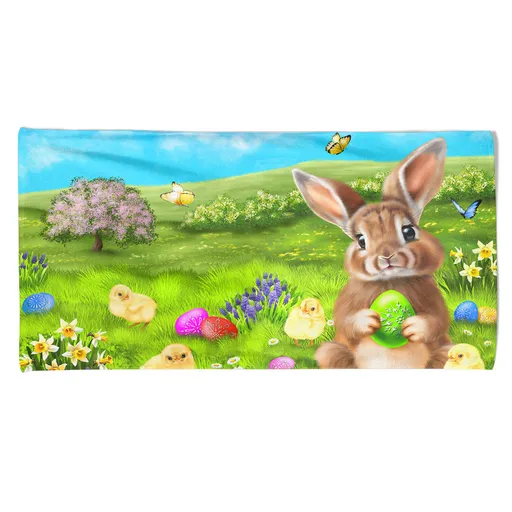 Osuška Králíček a kuřátka (Velikost osušky: 70x140cm)