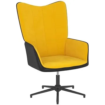 Relaxační křeslo hořčicově žluté samet a PVC, 327838 (327838)