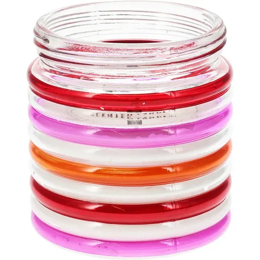 Repelentní svíčka Citronella Stripes, 780 g, 11 v 12 cm, červená