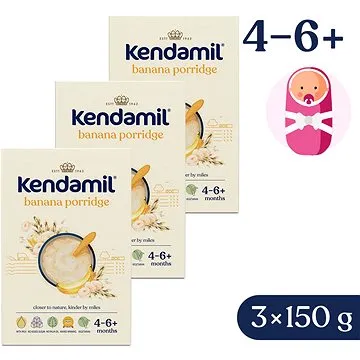 Kendamil mléčná kaše s banánem (3× 150 g) (8594200262990)